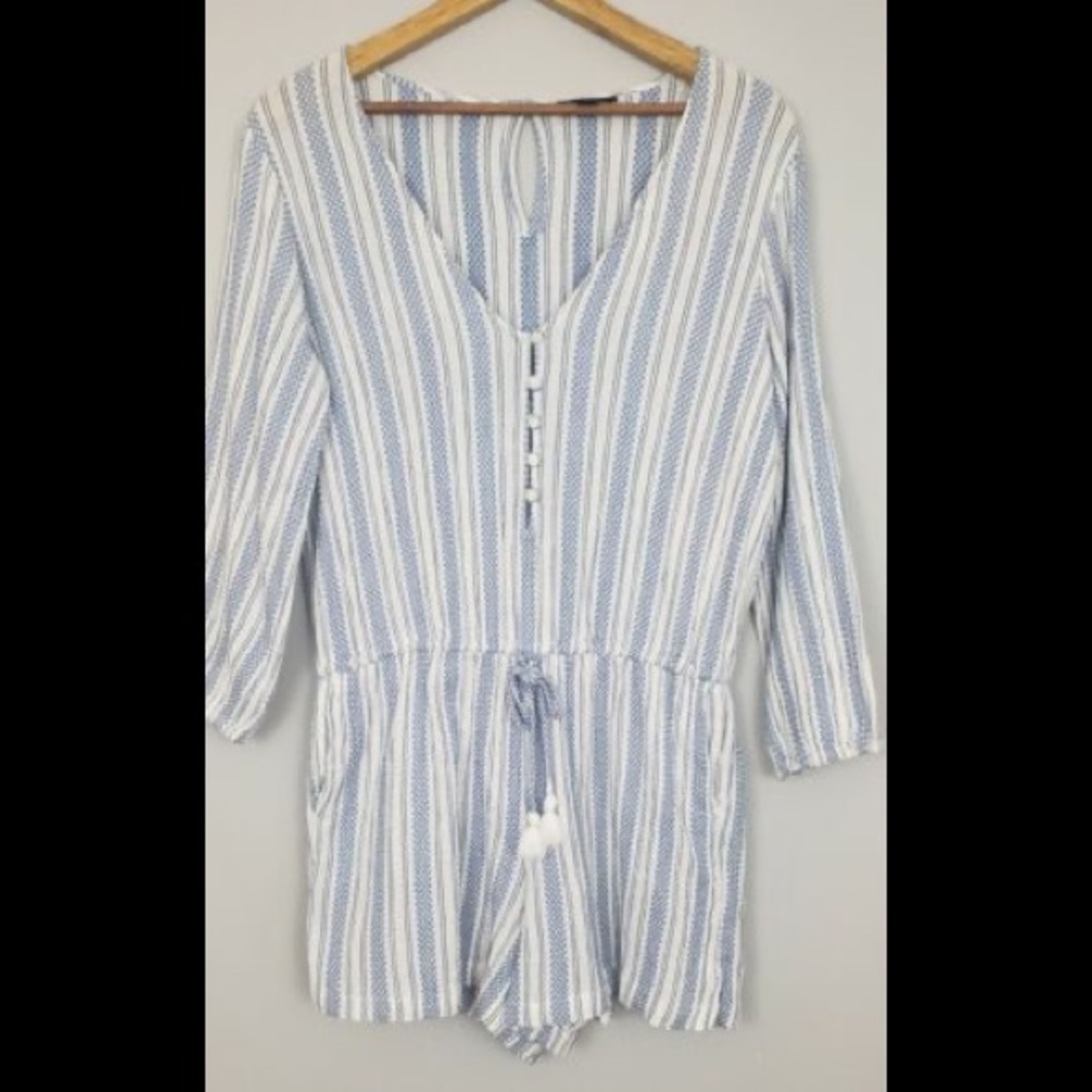 J crew blue and white romper